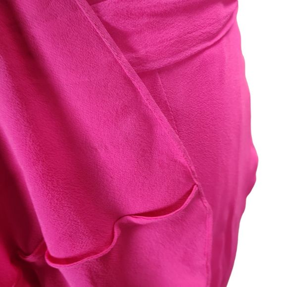 Vintage Cache Formal Dress Size 8 Pink Silk Chiffon Mesh Cutouts Strappy Back - Picture 14 of 16